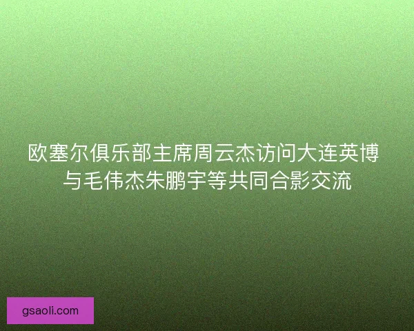 欧塞尔俱乐部主席周云杰访问大连英博 与毛伟杰朱鹏宇等共同合影交流