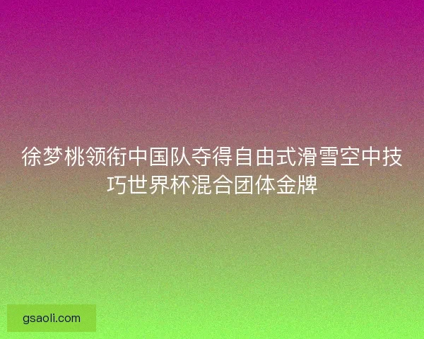 徐梦桃领衔中国队夺得自由式滑雪空中技巧世界杯混合团体金牌